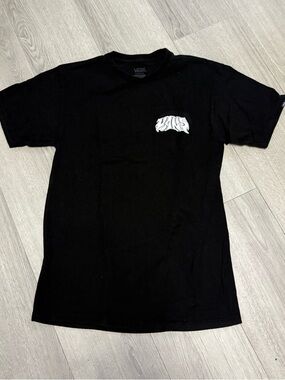Vans Black Short-Sleeve Tee with White Chest Graphic